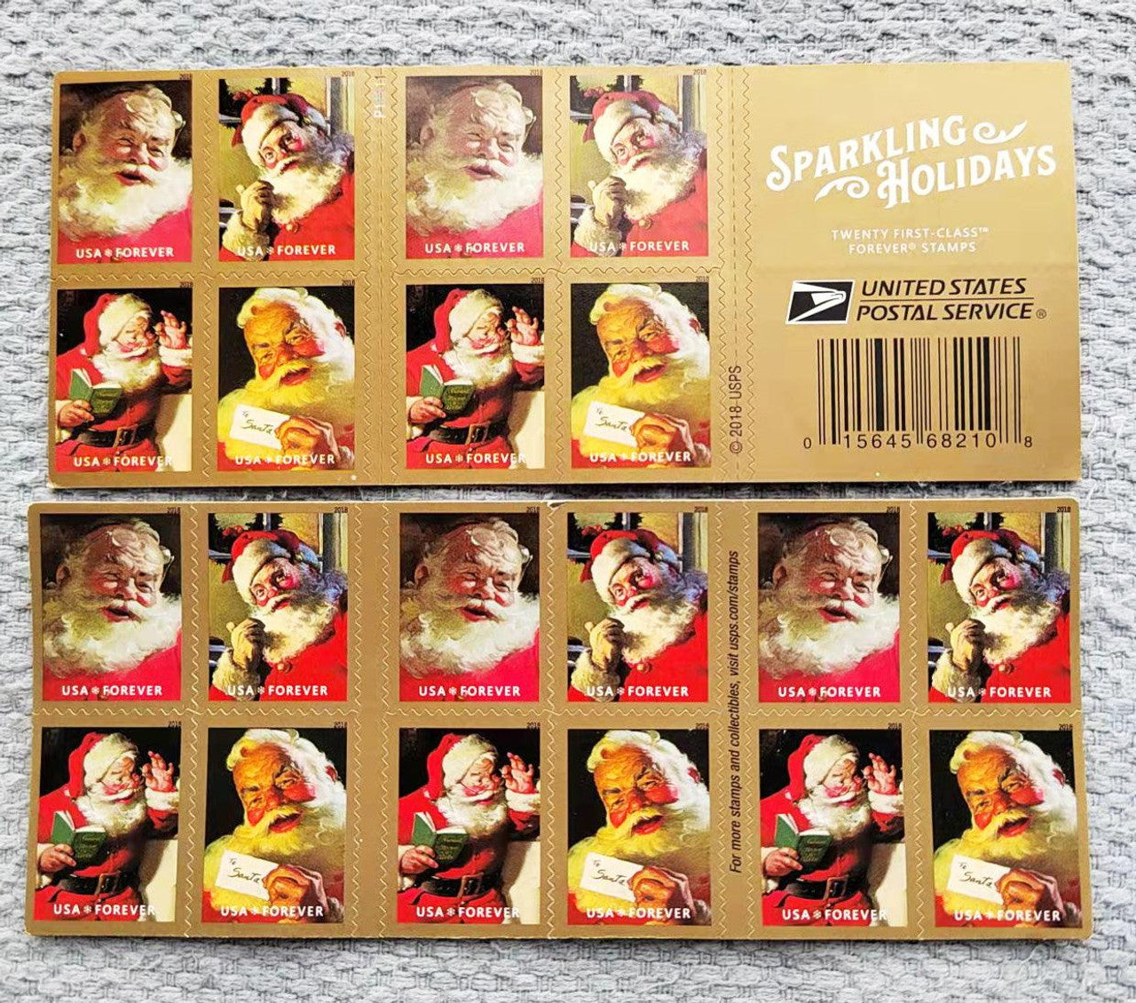 Sparkling Holidays Forever stamps 5 books of 20 (100 stamps total)