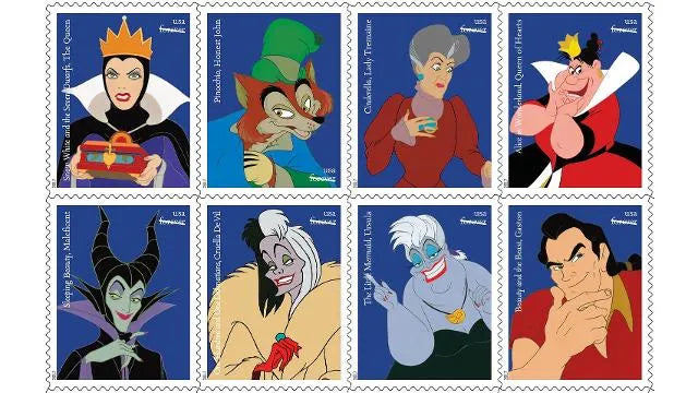 Disney Villains USPS Forever Postage Stamps (5) books of 20 (100 total)