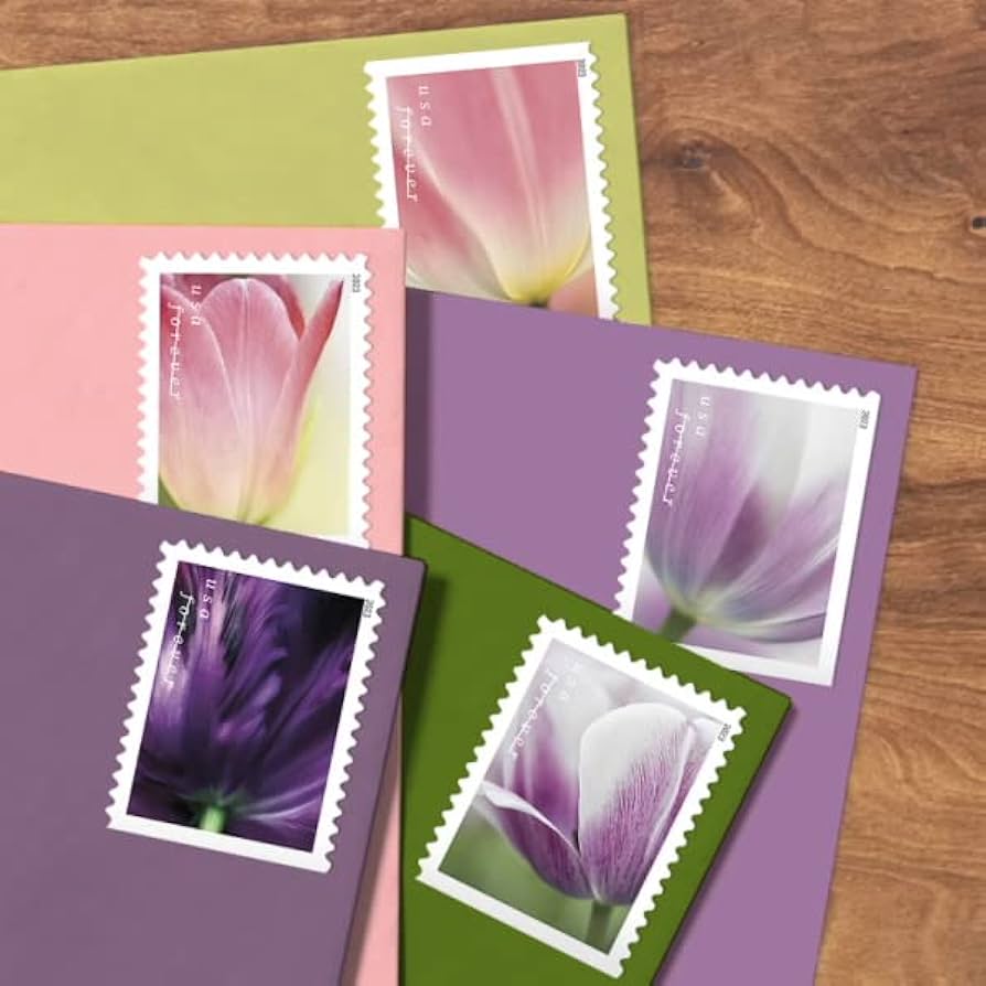 Summer Tulips 2023 5 sheets of 20 (100 total) USPS Forever Postage Stamps