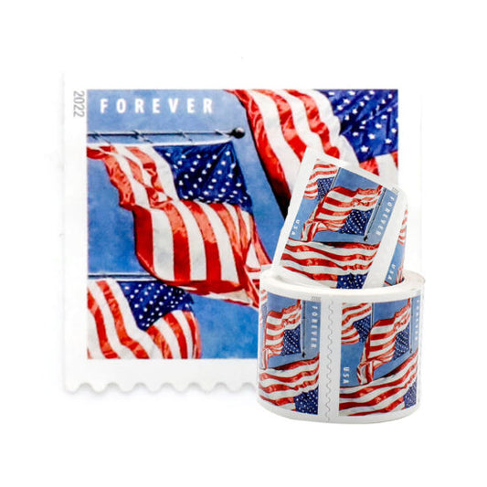 2022 American Flag Coil/roll of 100 Sealed USPS Forever Postage Stamps