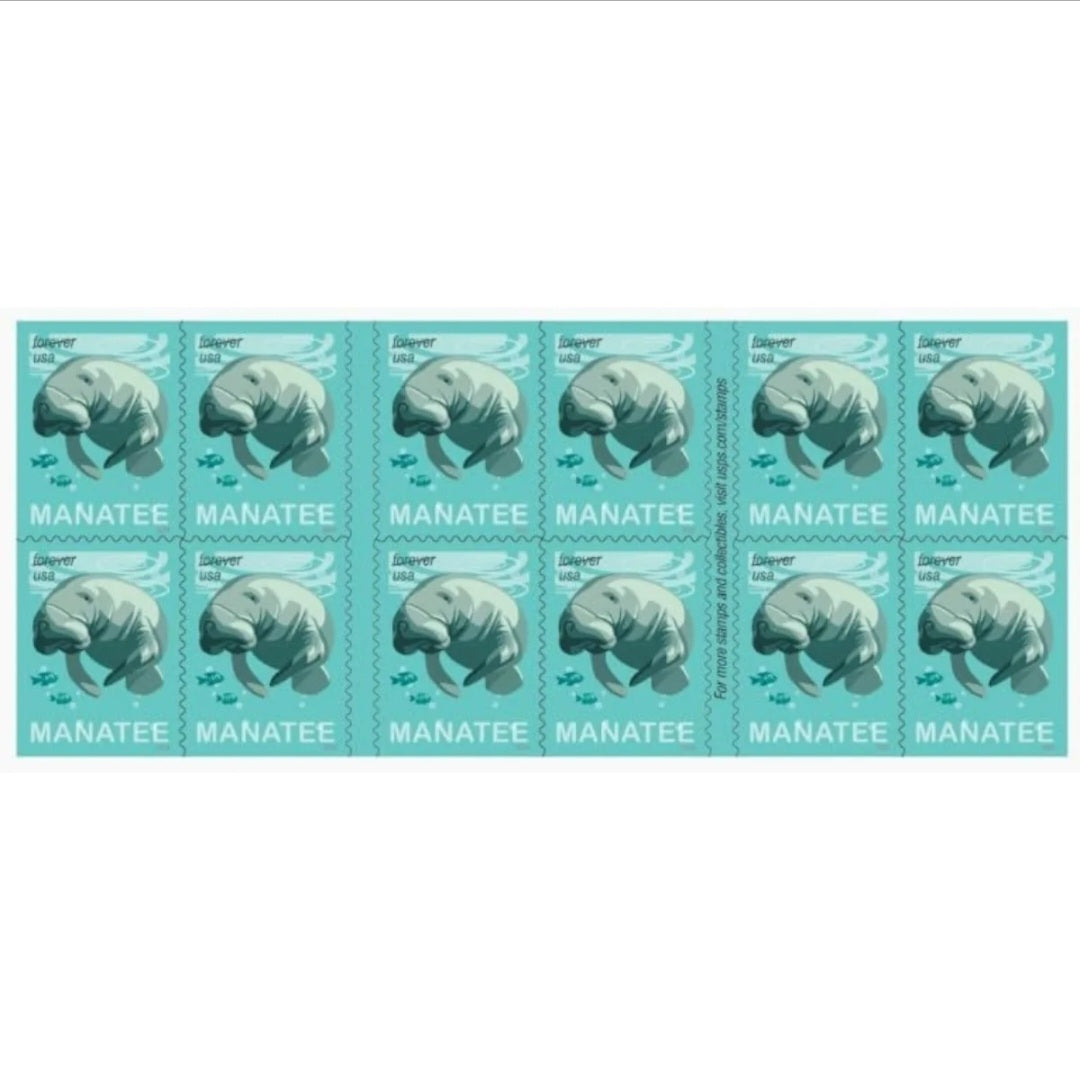 Save the Manatees Forever stamps 5 books of 20 (100 stamps total)