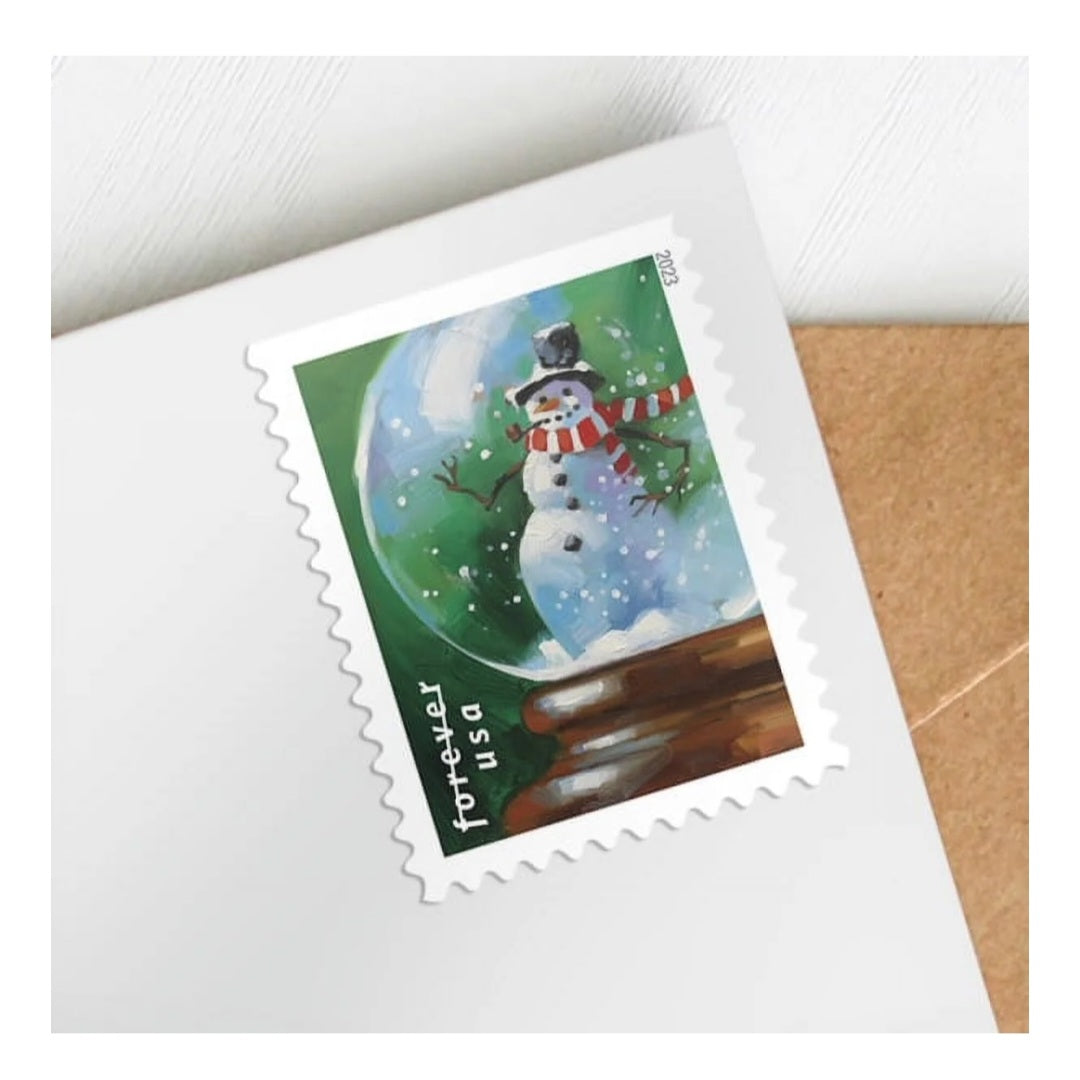 Snowglobe Christmas USPS Forever Stamps - 5 Booklets of 20 (100 total)