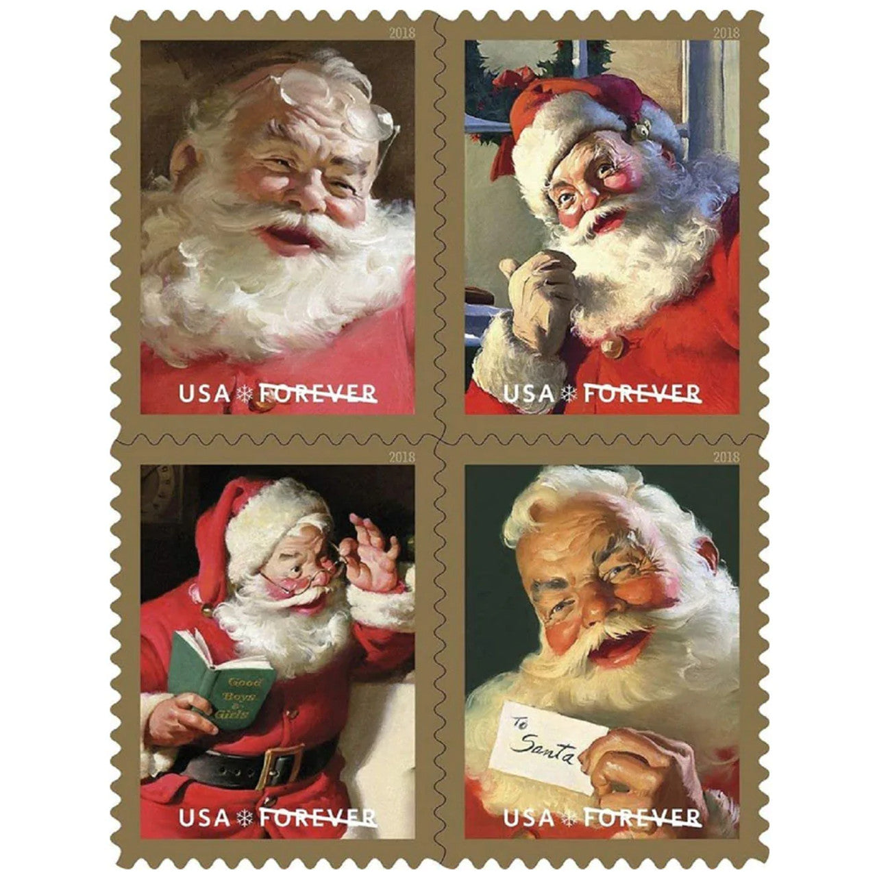 Sparkling Holidays Forever stamps 5 books of 20 (100 stamps total)